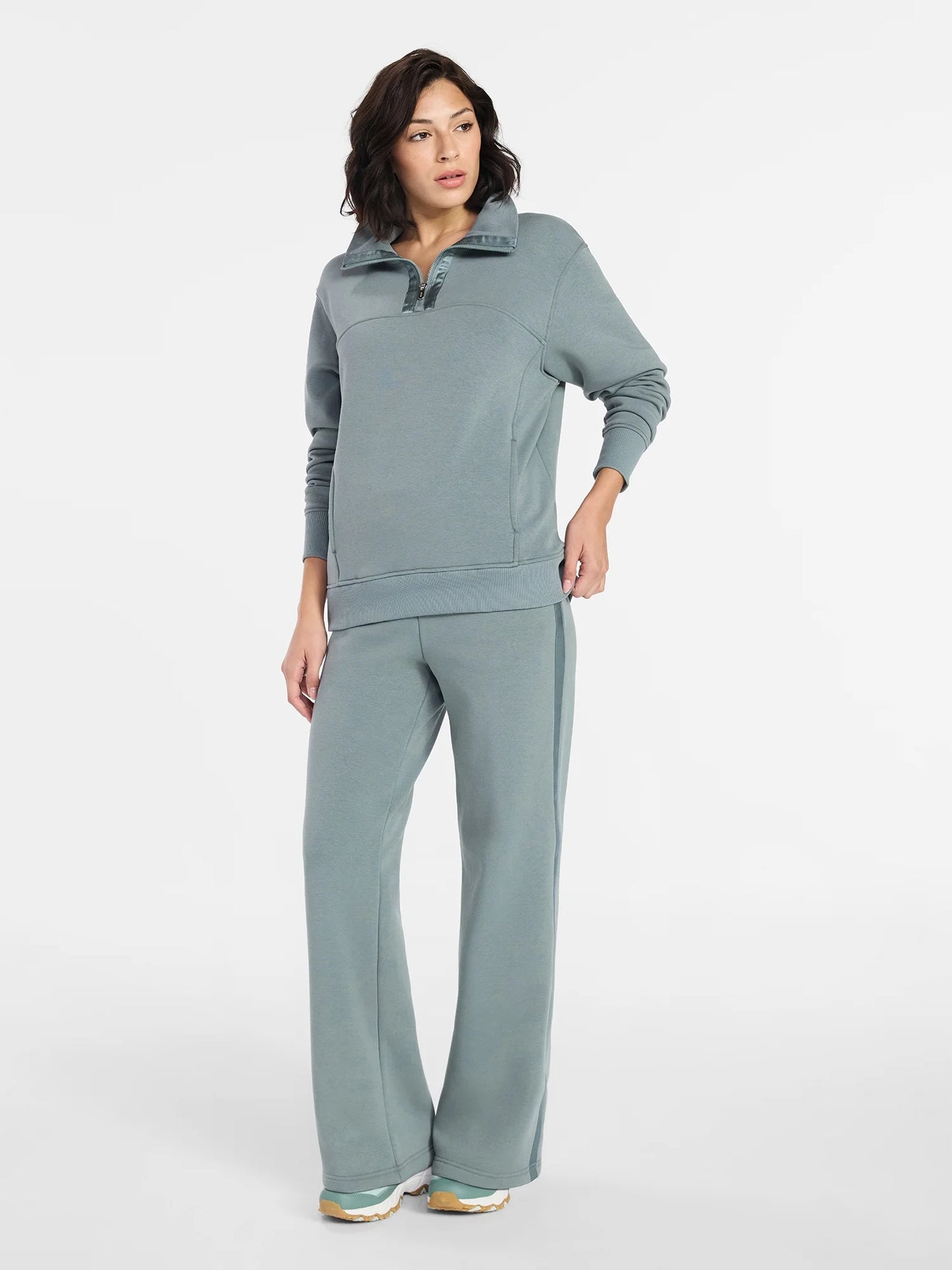 Women'S and Women'S plus Fleece Quarter Zip Pullover, Sizes XS-4X