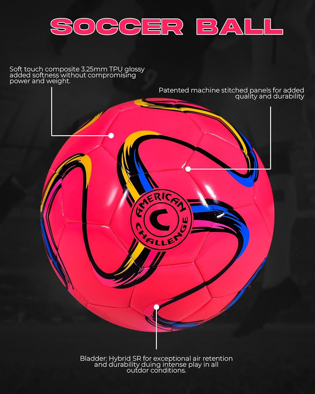 Brasilia Soccer Ball – Sizes 5, 4, 3 & 2 – Youth & Adult Training Soccer Ball for Practice, Games & Grass Fields