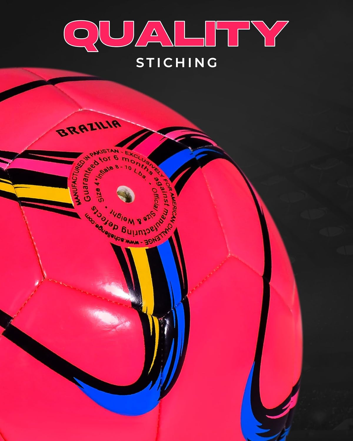 Brasilia Soccer Ball – Sizes 5, 4, 3 & 2 – Youth & Adult Training Soccer Ball for Practice, Games & Grass Fields