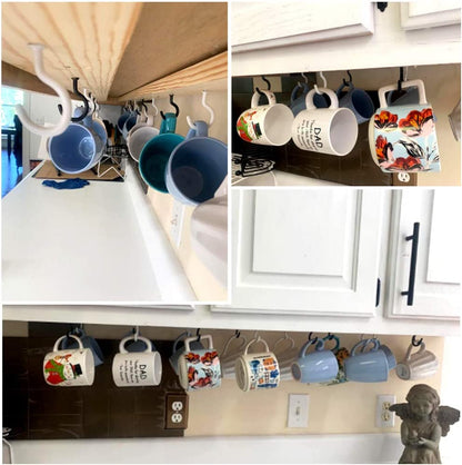 20 Pack 2.9 Inch Vinyl Coated Screw-In Wall Hooks, Mix Color (10 Black+10 White), Great for Indoor & Outdoor Use